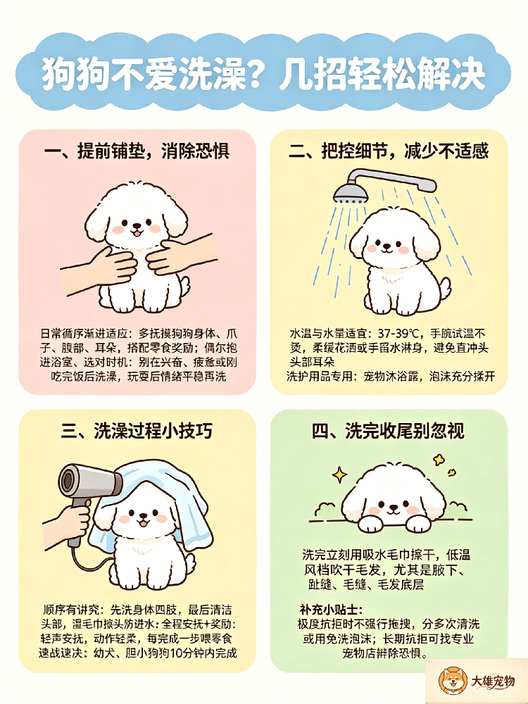狗狗不爱洗澡？几招轻松解决